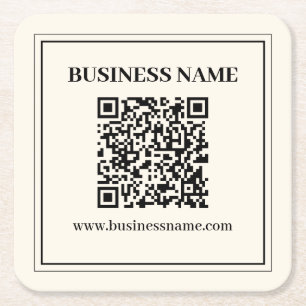 Instantly Create a Scannable QR code for Business Square Paper Coaster