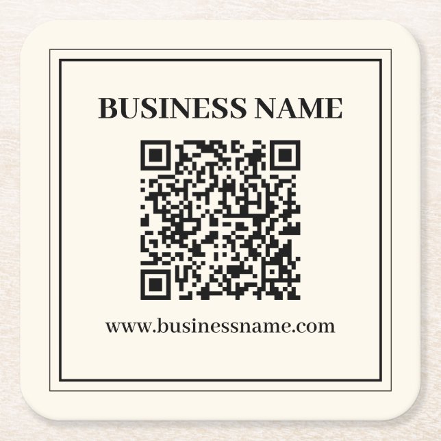 Instantly Create a Scannable QR code for Business Square Paper Coaster (Front)