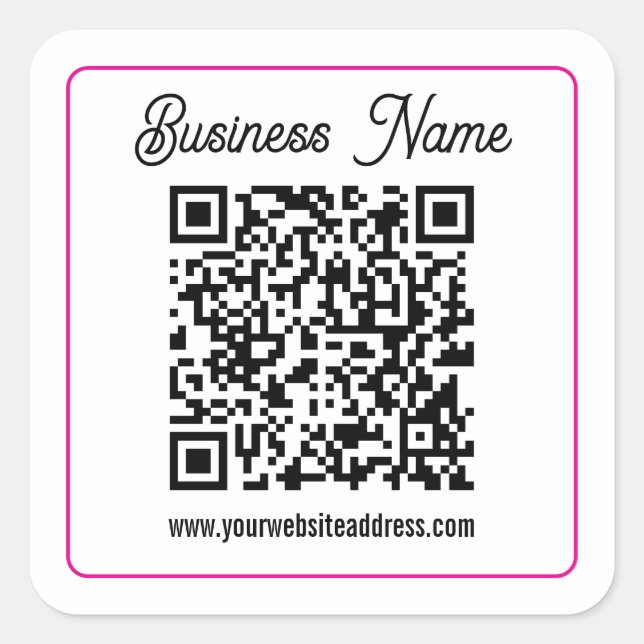 Instantly Create a Scannable QR code for Business Square Sticker (Front)