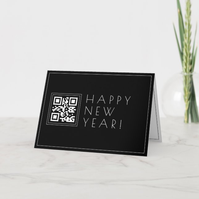 Instantly Create QR code | Stylish Happy New Years Card (Front)
