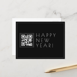 Instantly Create QR code   Stylish Happy New Years Postcard