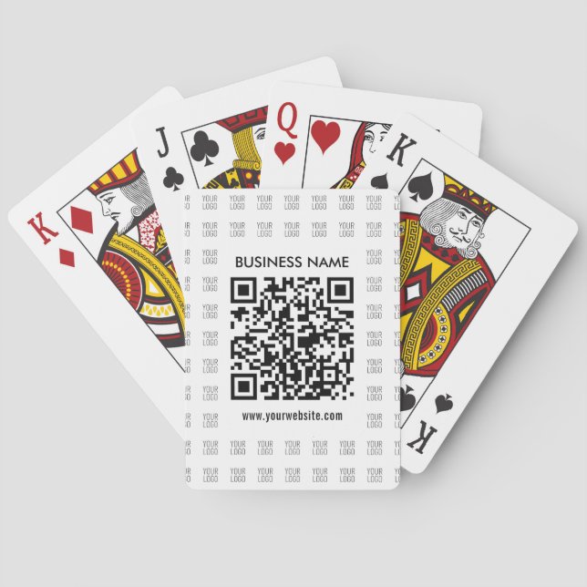 Instantly Create Scannable QR code & Logo Pattern Playing Cards (Back)