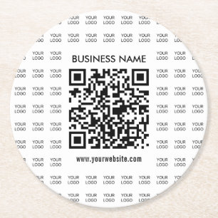 Instantly Create Scannable QR code & Logo Pattern Round Paper Coaster