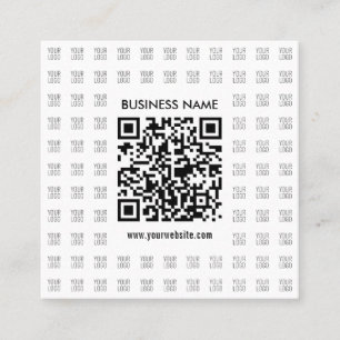 Instantly Create Scannable QR code & Logo Pattern Square Business Card