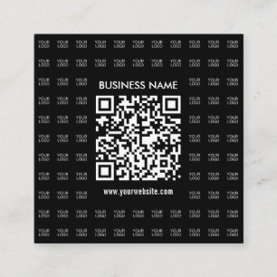 Instantly Create Scannable QR code & Logo Pattern Square Business Card