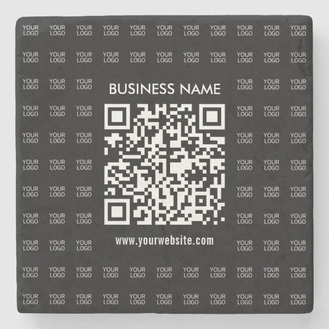 Instantly Create Scannable QR code & Logo Pattern Stone Coaster (Front)