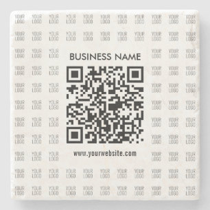 Instantly Create Scannable QR code & Logo Pattern Stone Coaster