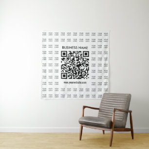Instantly Create Scannable QR code & Logo Pattern Tapestry