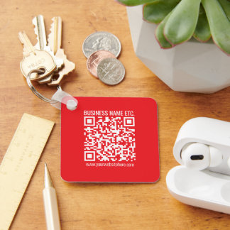 Instantly Create Your Own QR Code | Editable Red Keychain