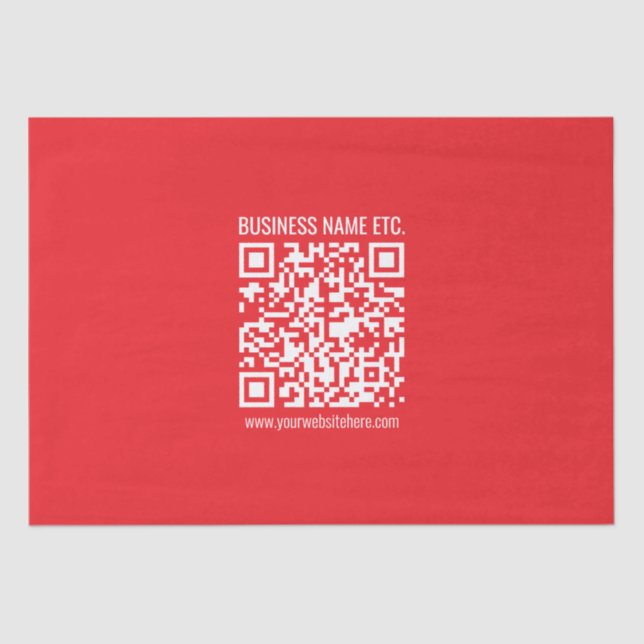 Instantly Create Your Own QR Code | Editable Red Tissue Paper (Front)