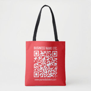 Instantly Create Your Own QR Code Editable Red Tote Bag
