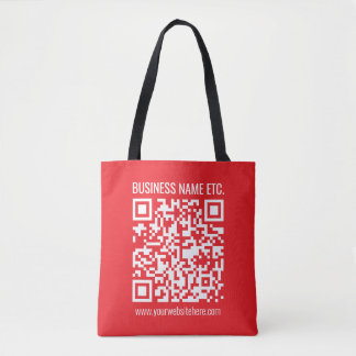 Instantly Create Your Own QR Code | Editable Red Tote Bag