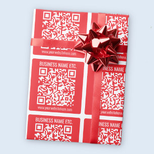 Instantly Create Your Own QR Code Editable Red Wrapping Paper