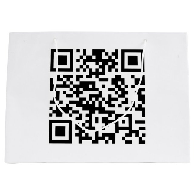 Instantly Created QR Code (by entering your URL) Large Gift Bag (Front)