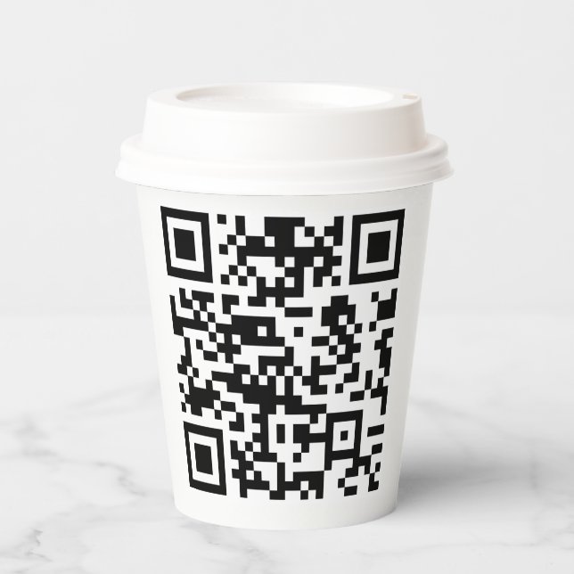Instantly Created QR Code (by entering your URL) Paper Cups (Front)