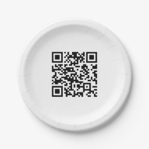 Instantly Created QR Code (by entering your URL) Paper Plate