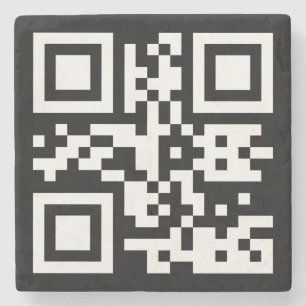 Instantly Created QR Code (by entering your URL) Stone Coaster