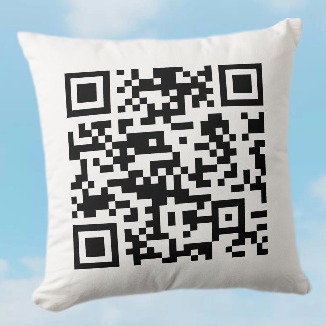 Instantly Created QR Code (by entering your URL) Throw Pillow (Creator Uploaded)