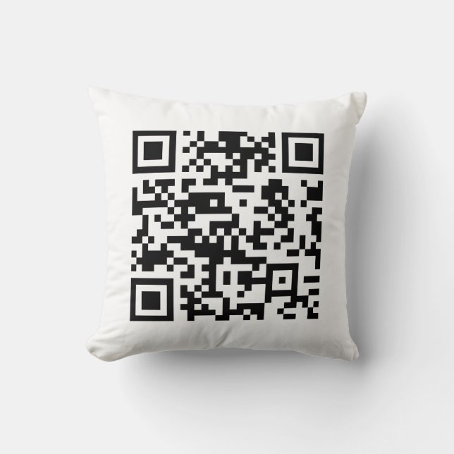 Instantly Created QR Code (by entering your URL) Throw Pillow (Front)