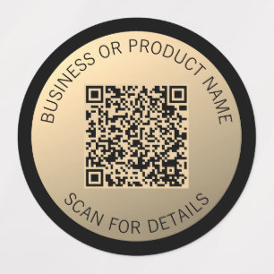 Instantly Editable QR code Template   Faux Gold