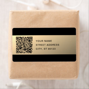 Instantly Editable QR code Template   Faux Gold