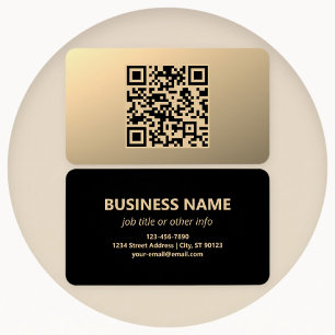 Instantly Editable QR code Template   Faux Gold
