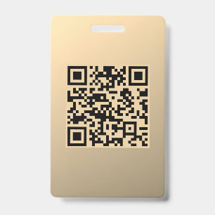 Instantly Editable QR code Template   Faux Gold Badge