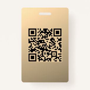 Instantly Editable QR code Template Faux Gold Badge