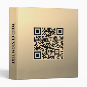 Instantly Editable QR code Template   Faux Gold Binder