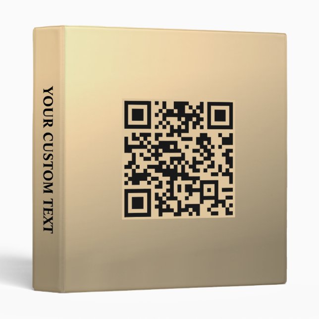 Instantly Editable QR code Template | Faux Gold Binder (Front/Spine)