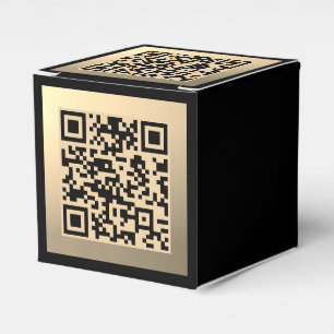 Instantly Editable QR code Template Faux Gold Favor Box