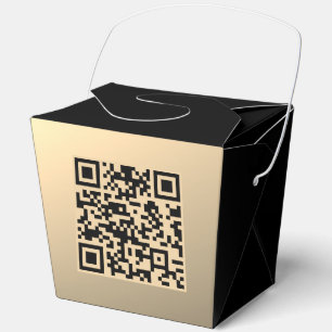 Instantly Editable QR code Template   Faux Gold Favor Box