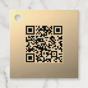 Instantly Editable QR code Template Faux Gold Favour Tags