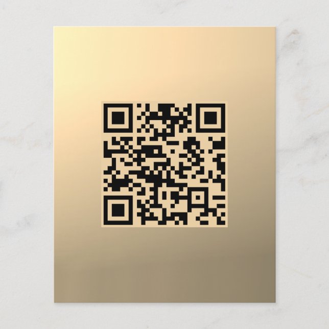 Instantly Editable QR code Template | Faux Gold Flyer (Front)