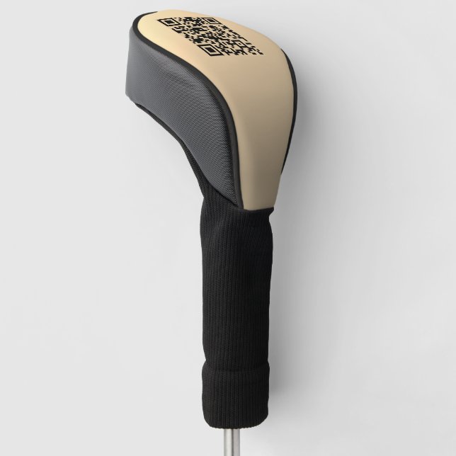 Instantly Editable QR code Template | Faux Gold Golf Head Cover (Angled)