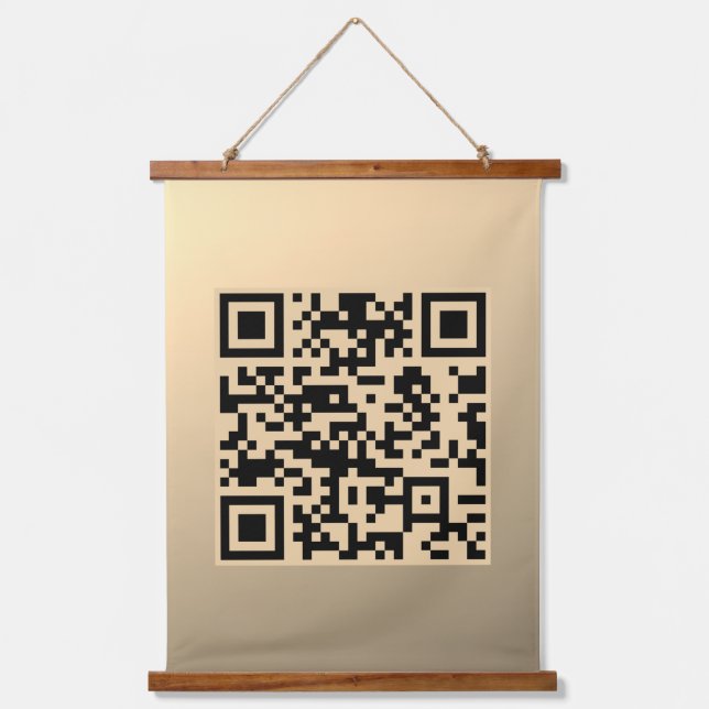 Instantly Editable QR code Template | Faux Gold Hanging Tapestry (Front)