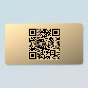 Instantly Editable QR code Template   Faux Gold Label