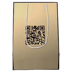 Instantly Editable QR code Template Faux Gold Medium Gift Bag