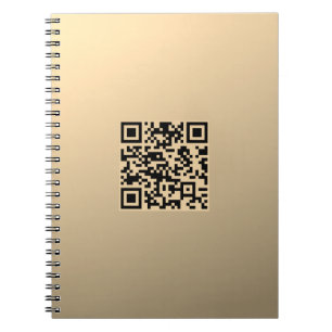Instantly Editable QR code Template   Faux Gold Notebook