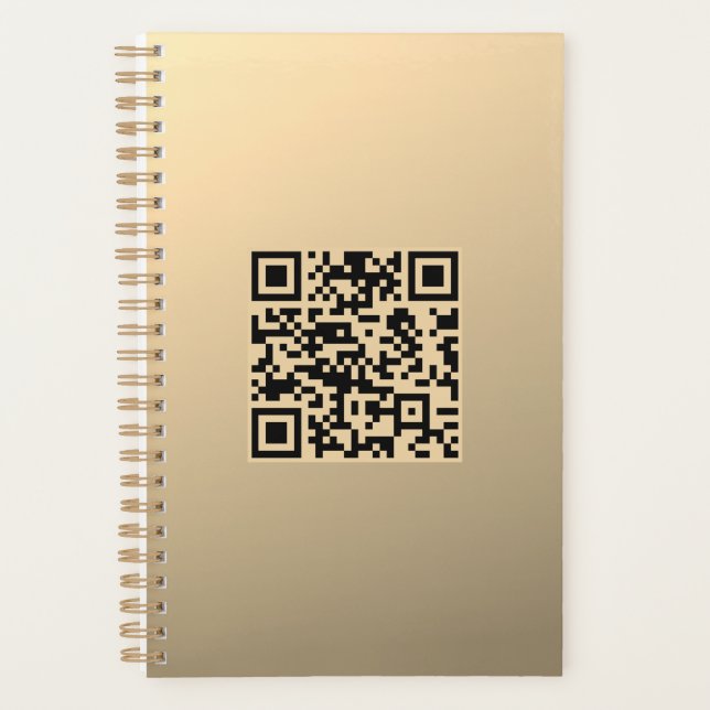 Instantly Editable QR code Template | Faux Gold Planner (Front)