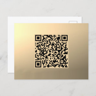 Instantly Editable QR code Template   Faux Gold Postcard