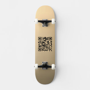 Instantly Editable QR code Template   Faux Gold Skateboard
