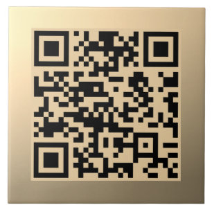 Instantly Editable QR code Template Faux Gold Tile