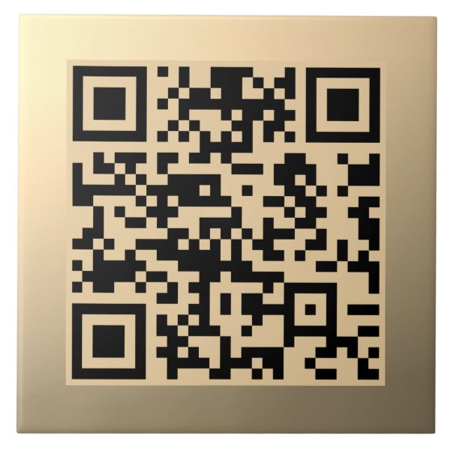 Instantly Editable QR code Template | Faux Gold Tile (Front)