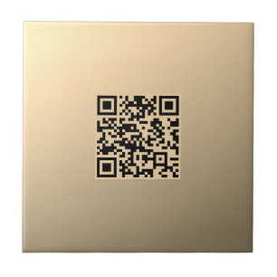 Instantly Editable QR code Template Faux Gold Tile