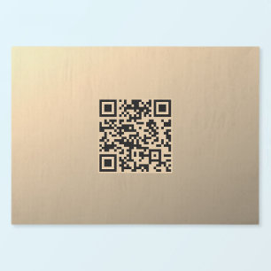Instantly Editable QR code Template   Faux Gold Tissue Paper