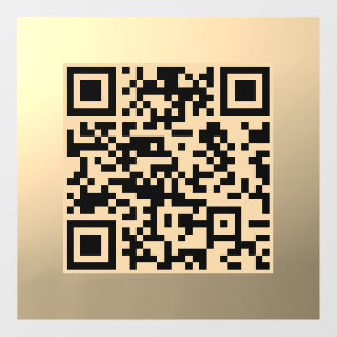 Instantly Editable QR code Template Faux Gold Window Cling