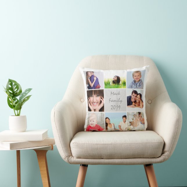 Instragram Modern Stylized Your Photos Throw Pillow (Chair)