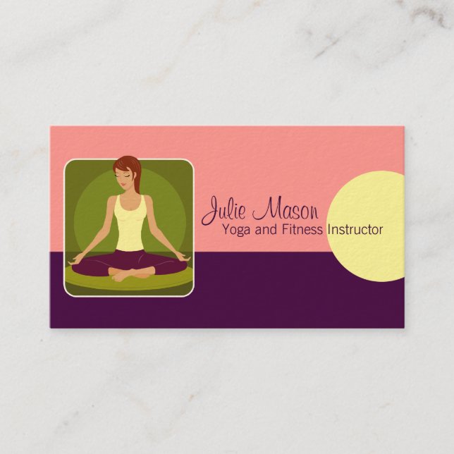 Instructeur de yoga Carte de visite (Devant)