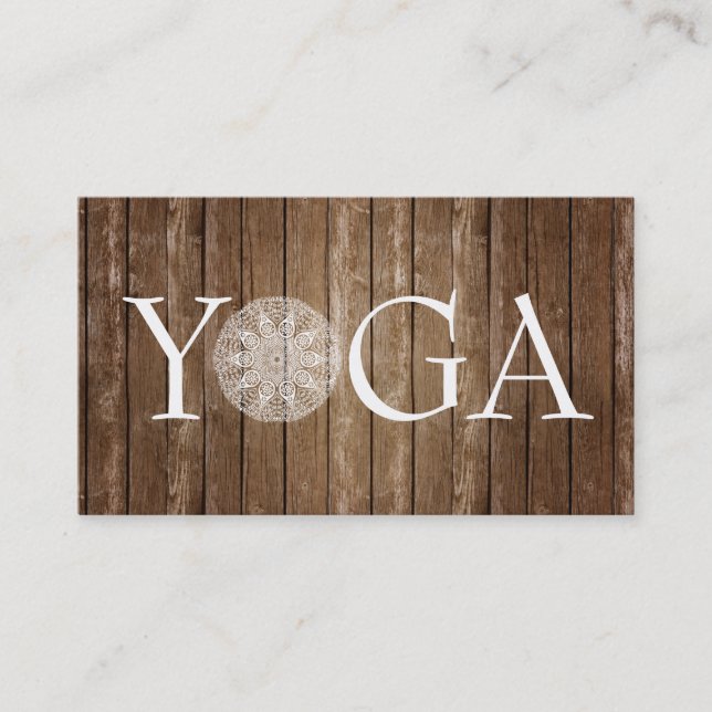 Instructeur de YOGA - carte de visite en bois (Devant)